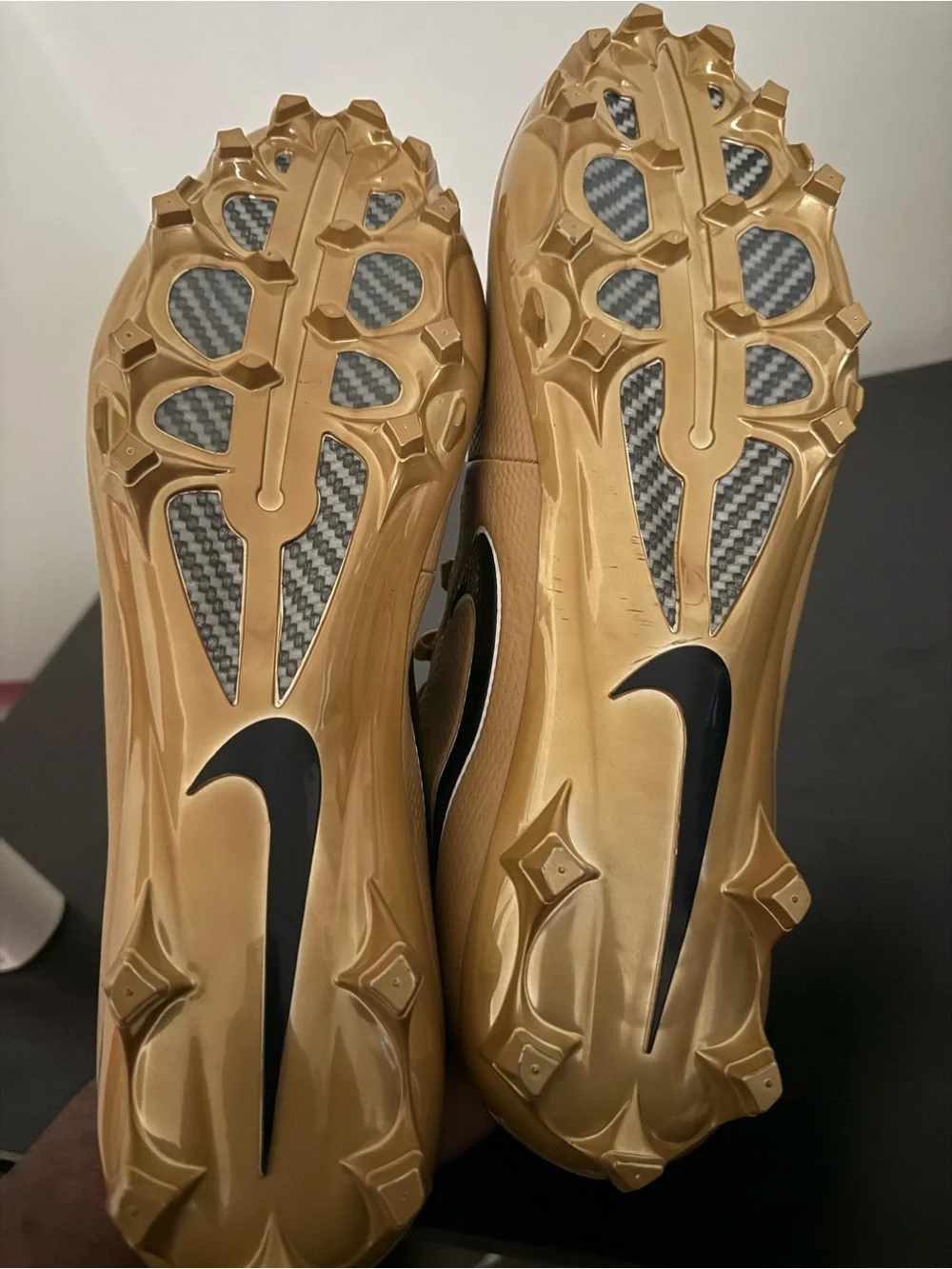Nike Men's Golden Yellow Black Swoosh Football Cleats